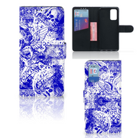 Telefoonhoesje met Naam Samsung Galaxy A32 4G Angel Skull Blauw - thumbnail