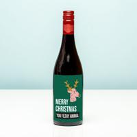 Wijnfles kerst Merry Christmas you filthy animal - Rood (Merlot)