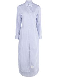 Thom Browne robe-chemise en jean à patch logo - Blanc