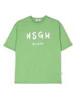 MSGM Kids t-shirt en coton à logo imprimé - Vert - thumbnail