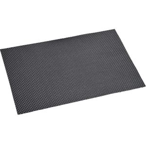 1x Rechthoekige placemats zwart geweven 29 x 43 cm