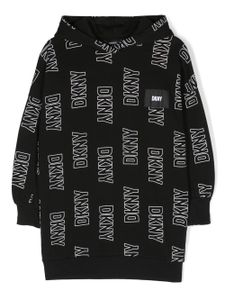 Dkny Kids robe en coton à logo imprimé - Noir