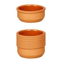 Tapas/creme brulee serveer schaaltjes - 12x - mini - terracotta/bruin - 8 x 4 cm