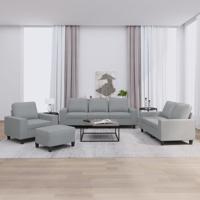 4-delige Loungeset stof lichtgrijs