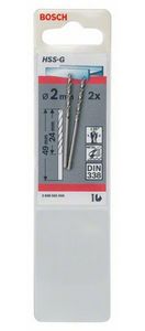 Bosch Accessories 2608585908 HSS Metaal-spiraalboor 2 mm Gezamenlijke lengte 49 mm Geslepen DIN 338 Cilinderschacht 2 stuk(s)