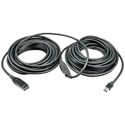 LINDY USB-kabel USB 3.2 Gen1 (USB 3.0 / USB 3.1 Gen1) USB-A stekker, USB-A bus 15.00 m Zwart 43322