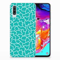 Samsung Galaxy A70 Hoesje maken Cracks Blue