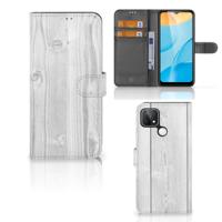 OPPO A15 | Book Style Case | White Wood