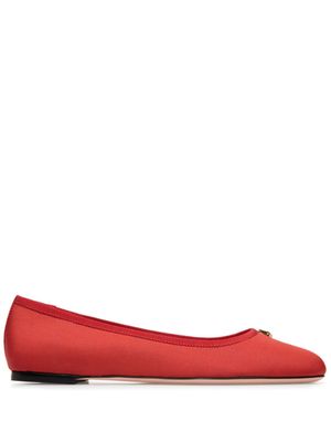 Bally ballerines à plaque logo - Rouge