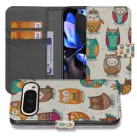 Book Case Google Pixel 10 Pro XL Cadeau | Vrolijke Uilen Pasjeshoesje