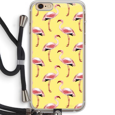Flamingo's geel: iPhone 6 PLUS / 6S PLUS Transparant Hoesje met koord Flamingo's geel: iPhone 6 PLUS / 6S PLUS Transparant Hoesje met koord