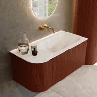 Badmeubel Mondiaz Kurve-Dlux | 95 cm cm | Meubelkleur Ruby | Wastafelkleur Frappe | Solid surface | Wasbak rechter zijde spoelbak | Zonder kraangat(en) Badmeubel Mondiaz Kurve-Dlux | 95 cm cm | Meubelkleur Ruby | Wastafelkleur Frappe | Solid surface | Wasbak rechter zijde spoelbak | Zonder kraangat(en)