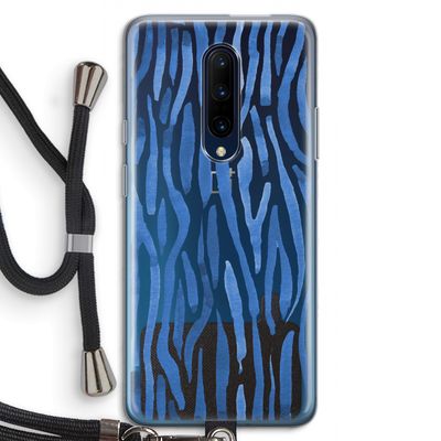 Blauwe nerven: OnePlus 7 Pro Transparant Hoesje met koord