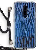 Blauwe nerven: OnePlus 7 Pro Transparant Hoesje met koord