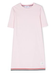 Thom Browne Kids robe en coton à rayures - Rose