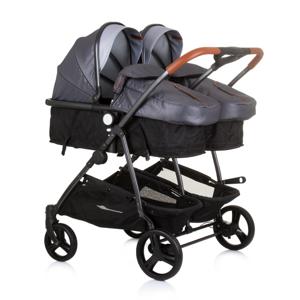 Chipolino Duo Opvouwbare Kinderwagen voor 2 Silver Grey