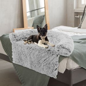 Hondenbed van Pluche Hondendeken Hondenkussen met Wasbare Overtrek Pluche Bed voor Middelgrote Honden 112 x 101 x 18 cm