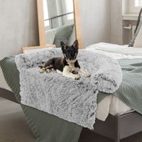 Hondenbed van Pluche Hondendeken Hondenkussen met Wasbare Overtrek Pluche Bed voor Middelgrote Honden 112 x 101 x 18 cm