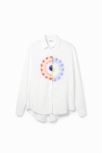 Geometrisch T-shirt viscose - WHITE - XL