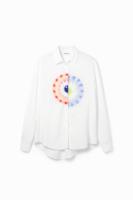 Geometrisch T-shirt viscose - WHITE - XL