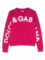 Dolce & Gabbana Kids logo-print cotton sweatshirt - Rose