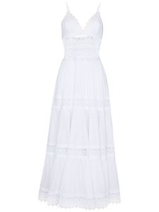 Charo Ruiz Ibiza robe longue Cindy en dentelle - Blanc