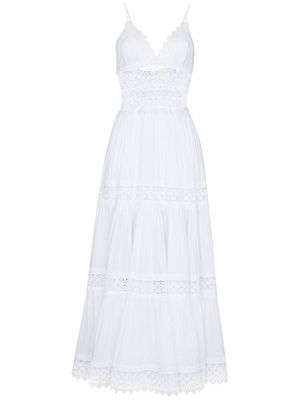 Charo Ruiz Ibiza robe longue Cindy en dentelle - Blanc
