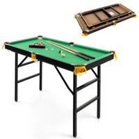 Opvouwbare Biljarttafel Biljarttafel met Accessoireset Pooltafel met 2 Keuen 2 Krijtjes Driehoek & Borstel 122 x 64 x 78 cm Groen