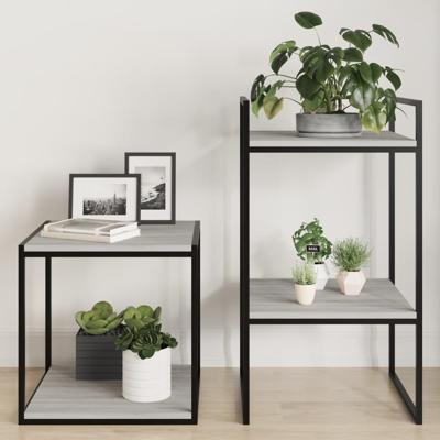 Wandschappen 4 st 40x40x1,5 cm bewerkt hout grijs sonoma eiken
