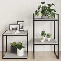 Wandschappen 4 st 40x40x1,5 cm bewerkt hout grijs sonoma eiken - thumbnail
