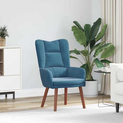 Relaxstoel fluweel blauw