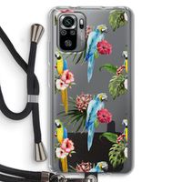 Kleurrijke papegaaien: Xiaomi Redmi Note 10S Transparant Hoesje met koord
