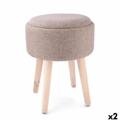 Kruk met opbergruimte Vinthera Moa Hout 34 x 34 x 45 cm (2 Stuks)