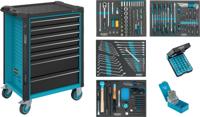 HAZET Gereedschapwagen - Assistent 179N - assortiment 179N-7/220 - 220-delig - Laden, ondiep: 5× 81 x 522 x 398 mm - Laden, diep: 2× 166 x 522 x 398