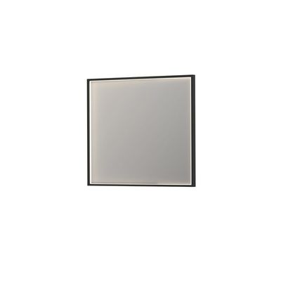Spiegel INK SP19 Rechthoek In Stalen Kader Met Indirecte Colour Changing LED Verlichting 90 x 4 x 80 cm Mat Zwart