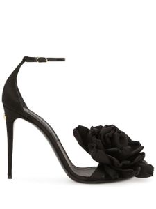 Dolce & Gabbana sandales Keira à fleur appliquée - Noir