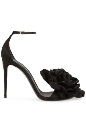 Dolce & Gabbana sandales Keira à fleur appliquée - Noir