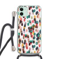 Tropical Dots: iPhone 11 Transparant Hoesje met koord