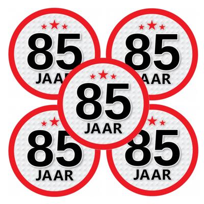 85 jaar leeftijd sticker - 10x - rond - Dia 15 cm - 85 jaar verjaardag - jubileum - leeftijd versier