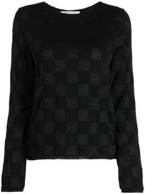 Comme Des Garçons Comme Des Garçons haut en maille à manches longues à carreaux - Noir