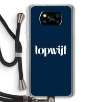 Topwijf Navy: Xiaomi Poco X3 NFC Transparant Hoesje met koord