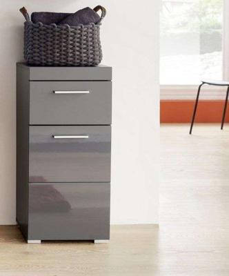 AMANDA badkameronderkast - 1 deur + 1 lade - L37 x D31 x H79 cm - Grijs - TRENDTEAM