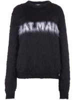 Balmain pull à logo en jacquard - Noir