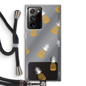 Ananasjes: Samsung Galaxy Note 20 Ultra / Note 20 Ultra 5G Transparant Hoesje met koord