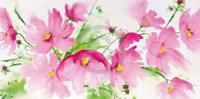 Kunstdruk Heidi Reil - Rosa Kosmeen 100x50cm
