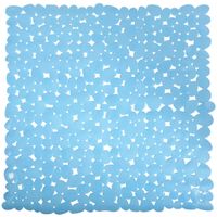 MSV Douche/bad anti-slip mat - badkamer - pvc - lichtblauw - 53  x 53 cm   -