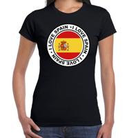Verkleed T-shirt voor dames - Spanje - zwart - supporter - themafeest