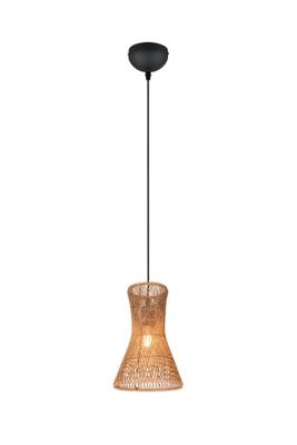 Trio Design hanglampBijou zwart met rotan Ø20cm - R31831026