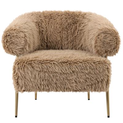 Hair Brown fauteuil met metalen onderstel