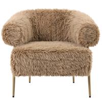Hair Brown fauteuil met metalen onderstel